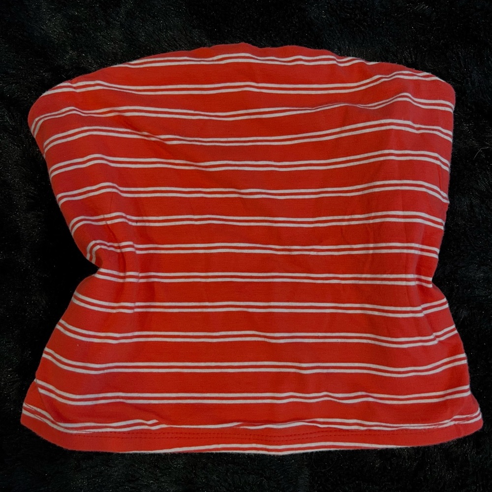 stripped crop tube top